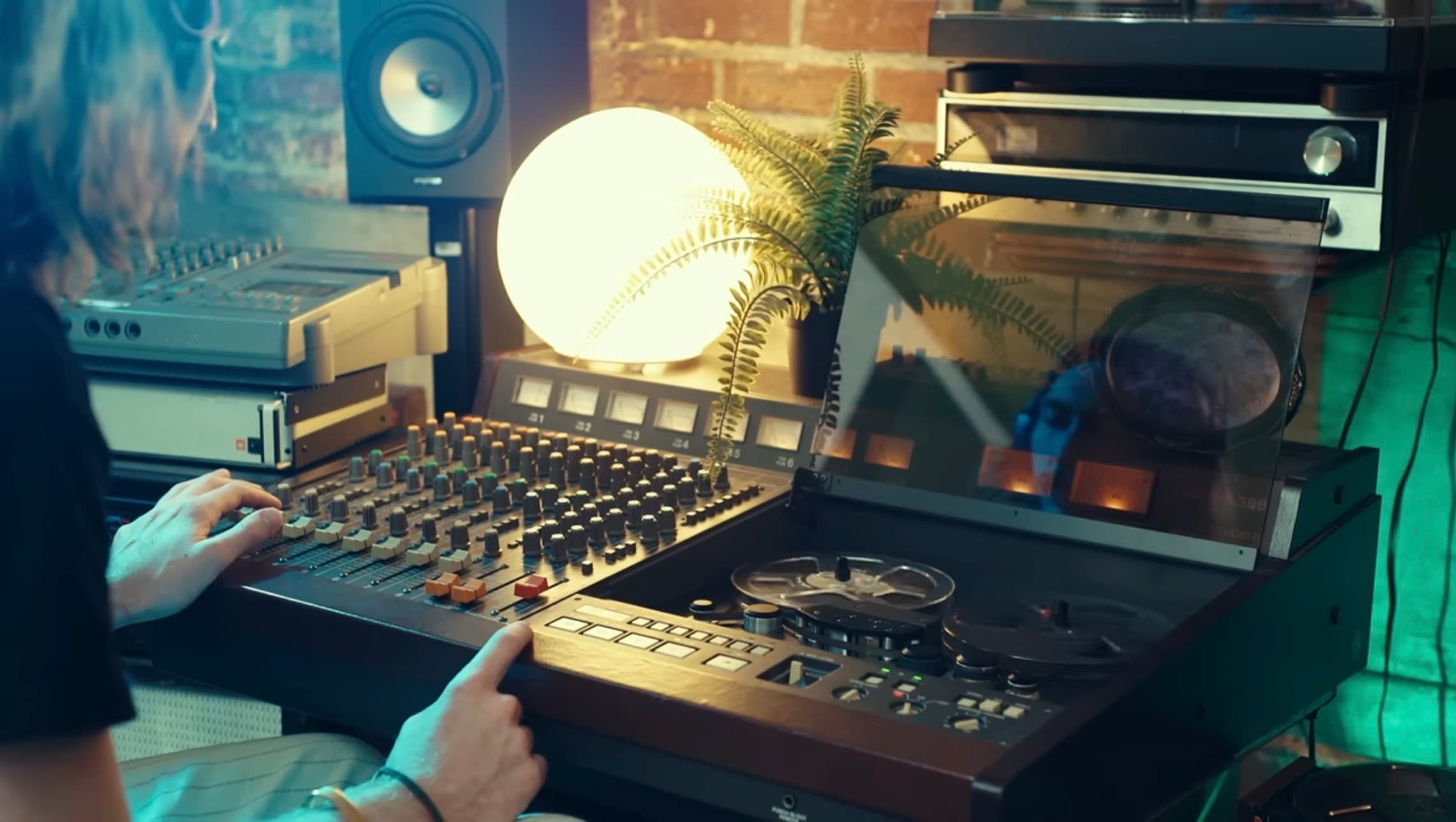 Tape machine, mixer, and studio setup used in the Kado workflow.